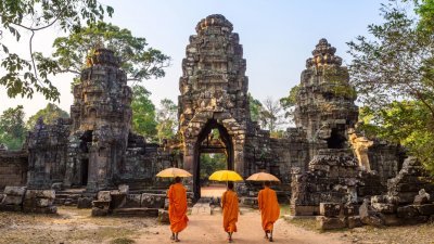 图为柬埔寨知名旅游景点吴哥窟。（图取自网络）