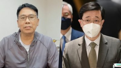 冼国林（左）宣布不会参选香港特首选举，并认为李家超（右）是比自己更适合的人选。