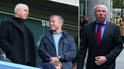 英国周四冻结切尔西前老板阿布拉莫维奇（中）的2名亲信特南鲍姆（左）和大卫维奇（右），高达423亿令吉的资产。（图取自网络）