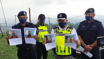 警方已确认吉南乐劳移民局临时扣留营罗兴亚难民集体逃逸事件4个主谋的身份，右2为旺哈山。