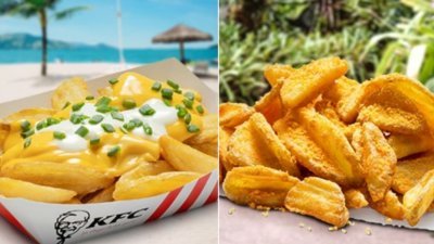 新加坡肯德基今年第二度闹薯条荒，该公司以三种不同口味的薯角来替代。