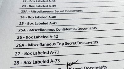 从解封的FBI搜查清单得知，特朗普家中藏有不少被标记为绝密（top secret）、秘密（secret）和机密（confidential）的文件。（图取自路透社）