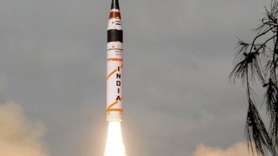图为印度测试的“烈火-3”导弹。（图取自网络）