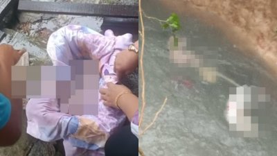 民众在沟渠里发现一具仍有长长脐带的婴儿尸体。