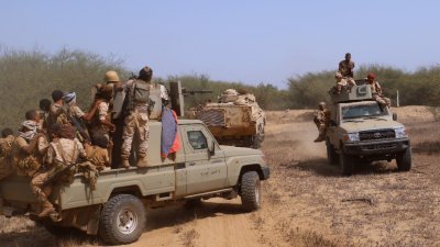 图为也门亲政府军的当地战士。（图取自法新社）