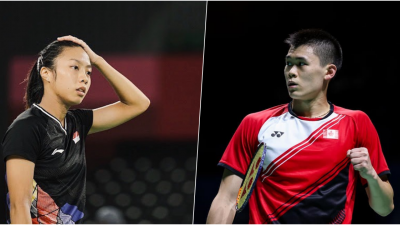 新加坡女单一姐杨佳敏（左）与加拿大男单选手杨灿（右）相继在印度羽球公开赛退赛，并在退赛后宣布自己确诊的消息。