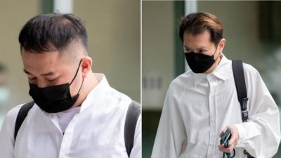 两名被告郭书宏（左起）与梁伟明将针对罪成和判刑提出上诉。（图取自新加坡今日报）