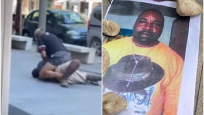 非裔小贩奥格楚库库在光天化日下遭意大利男子活活打死，路人报警后录下施暴过程，却完全没有上前阻止。（图翻摄自推特）