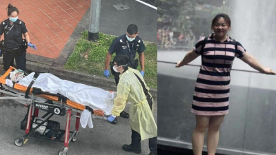 女伤者韩红丽首次接受媒体访问，透露伤势恢复良好，左图为她当时全身包扎起来后，被送往医院治疗。（取自RAY OF HOPE网页）