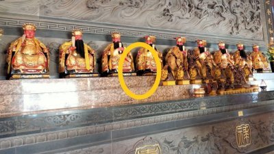 北海新芭观音亭斗母宫庙祝是于今年5月8日下午发现供奉于正殿的一尊神像金身被盗。（档案照）
