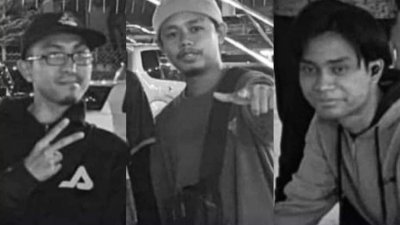 依克巴哈斯南（左起）、莫哈末纳斯伦艾都及莫哈末纳比尔的遗体，已于周五晚由各自家属领出及送回家乡安葬。（图取自Viral Perak）