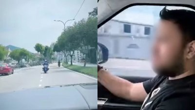 早前莫哈末凯鲁在槟城开车，获得交警为其开路。