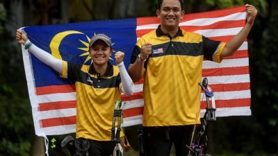 祖瓦伊迪与法汀这对拍档，此前也曾在2015年的新加坡东运会以及2017年吉隆坡东运会赢得复合弓混合赛金牌。