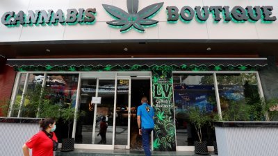 泰国曼谷一家大麻商店。（图取自路透社）