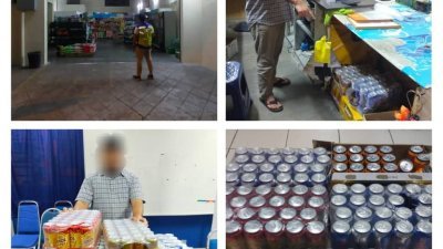 警方取缔笨珍北干那那工业园工业4路一间杂货店，充公120罐各品牌走私啤酒，逮捕涉案外籍男子。