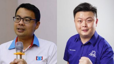 公正党通讯主任李健聪（左）、右为马华发言人张佑铨。