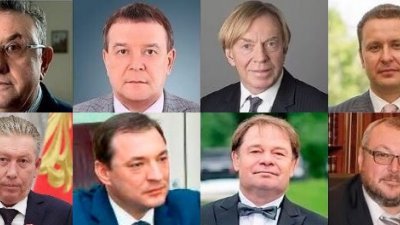 俄罗斯在6个月内有8名商界人士死亡，分别为俄气的运输主管舒尔曼（左上起顺时钟）、俄气高层秋拉科夫、俄罗斯石油和天然气亿万富豪沃特福德、MedStom老板梅尔尼科夫、俄气前副总裁阿瓦耶夫、诺瓦泰克公司前高层波托申亚、卢克石油公司高级经理苏博廷，以及卢克石油公司董事长马加诺夫。