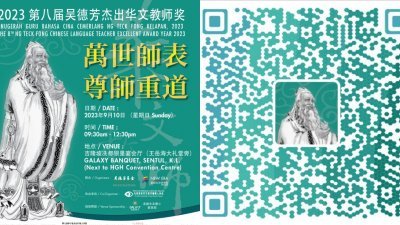 2023年第八届吴德芳杰出华文教师奖提名链接二维码（右）。