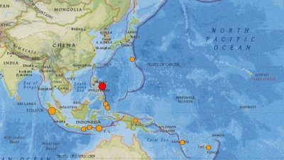 菲律宾发生规模6.2地震。（图取自USGS）