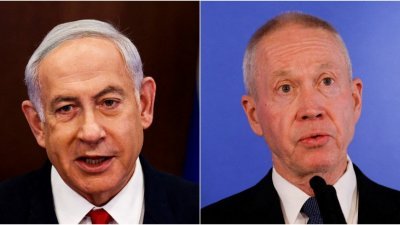 以色列总理内塔尼亚胡（左）收回上个月将国防部长加兰特革职的决定，让加兰特复职。（图取自路透社档案照）