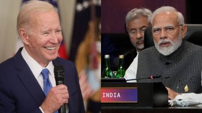 美国总统拜登（左）和印度总理莫迪，将于5月22日访问巴布亚新几内亚，与太平洋岛国领导人一同举行“历史性”展望未来的会议。（路透社档案照）