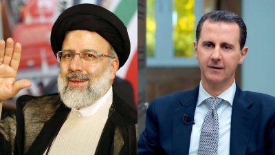 伊朗总统莱希（左）应叙利亚总统阿萨德的正式邀请，将于5月3日前往叙利亚首都大马士革，进行为期2天的“非常重要”访问。（图取自法新社）