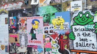 伦敦东区红砖巷及周边区域，多年来以涂鸦艺术闻名，更因此成为观光热门景点和网民打卡点。（图取自中央社）