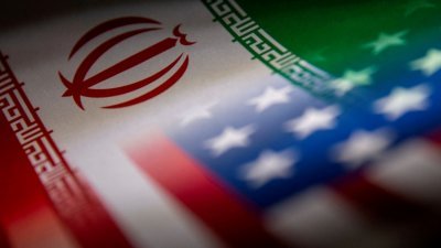 伊朗和美国国旗示意图。（路透社档案照）
