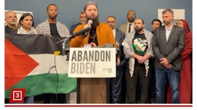 美国数个关键摇摆州的穆斯林领袖当地时间周六（2日），聚集在密州城市迪尔伯恩，强烈呼吁在2024年的总统大选中不支持寻求连任的拜登。（图取自X/Hassan Shibly）