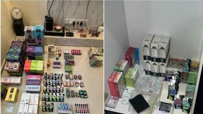 新加坡卫科局人员起获超过1000件电子烟和相关配件，市价估计超过1万7000新元。涉案的36岁男子正在协助当局调查。