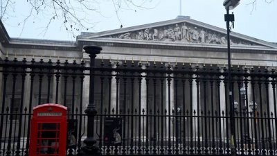 图为位于英国伦敦的大英博物馆外观。（图取自路透社档案照）