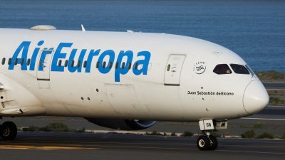 图为欧洲航空公司的一架波音787-9梦想客机。（路透社档案照）