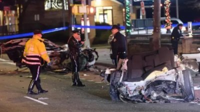 美国纽约斯塔滕岛（Staten Island）28日发生惊悚车祸意外。 （图图取自纽约邮报）