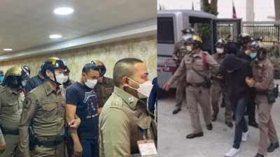 台湾女星勒索案中6名泰国涉事警察被送至法院申请拘留，并按照刑法第149条收贿罪起诉。（图取自网络）