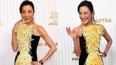 杨紫琼出席美国演员工会奖典礼的礼服，激发网民写下不少绝妙的评论。