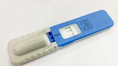 新加坡中央肃毒局使用一款轻便的唾液检测仪，在关卡侦测嗜毒者。