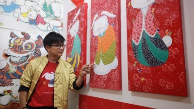 陈维铭每年农历新年都会创作与当年生效相关的作品，而今年其创作娘惹特色兔年画作，希望可以籍此宣扬娘惹文化。