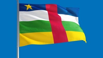 图为中非共和国国旗。（图取自shutterstock）