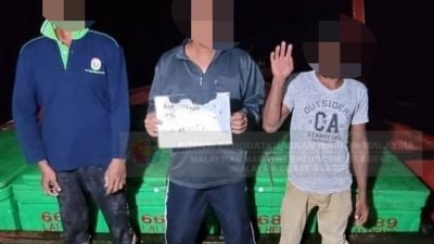 3名分别为本地及缅甸男子，被大马海事执法机构扣留进行调查。