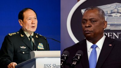 美国五角大厦证实，中国防长魏凤和（左）与美国防长奥斯汀已经超过3个月没有直接通话。（图取自路透社档案照）