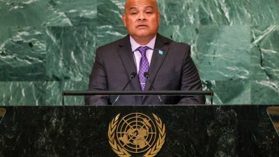 密克罗尼西亚联邦总统帕努埃洛，去年9月在联合国大会上发言。（路透社档案照）