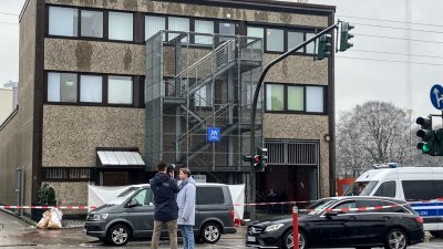 图为德国汉堡市周四晚发生枪击事件的“耶和华见证人”教会。（图取自法新社）