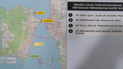 槟城水上德士服务建议落在海峡岸码头、瑞典咸码头、木蔻山码头及峇都茅转运站码头。