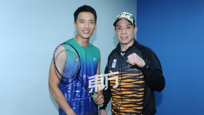 陈泽耀（左）将在电影《GOLD》饰演大马羽球残奥冠军谢儮好（右）的真实故事。