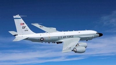 美国空军RC-135S“眼镜蛇球”侦察机。（图取自路透社）