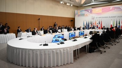 七国工业集团（G7）领导人周六，出席在日本广岛举行的峰会。（图取自法新社）
