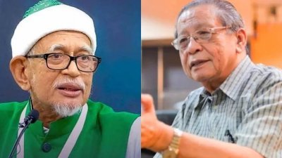 林吉祥（右）问哈迪阿旺（左），是否同意吉打州务大臣称联邦政府要求吉打栽种稻米，是马来人贫穷的其中一个主要原因。