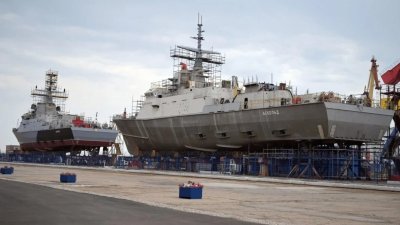 乌克兰武装部队指出，克里米亚刻赤港的扎利夫造船厂遭到其部队的大规模袭击。（图取自Defence Blog网站）