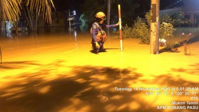 古邦巴素玛劳区的水位，于周二清晨仍未完全下降。