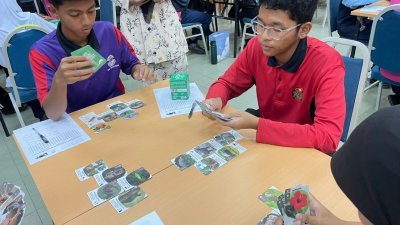 80名中小学学生透过“我的雨林”卡牌比赛，学习保护热带雨林。
